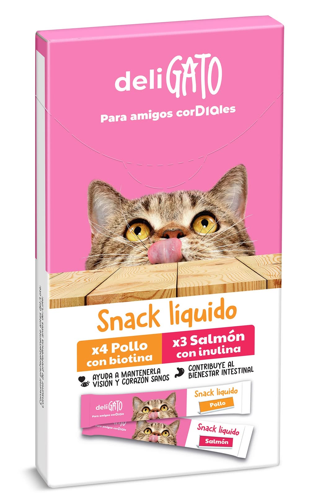 Snack Para Gatos Líquido De Pollo Y Salmón Deligato De Dia Bolsa 105 G