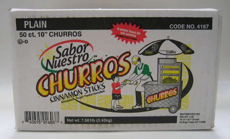 Frozen Sabor Nuestro - 2oz Cinnamon & Sugar Churros, 10 inch- 50 ct (1 Unit per Case)