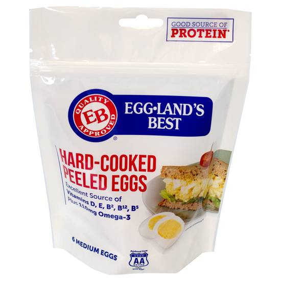 Eggland's Best Medium Hard Cooked Peeled Eggs (6 ct)