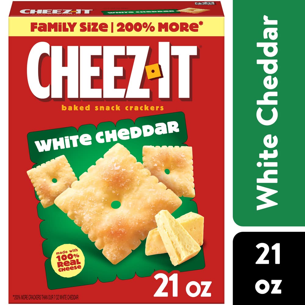 Cheez-It Baked Snack Crackers Family Size, White Cheddar (1.31 lbs)