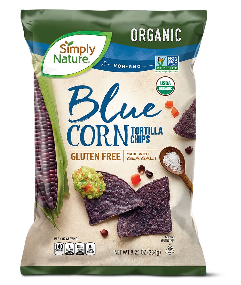 Simply Nature Gluten Free Organic Tortilla Chips, Blue Corn (8.25 oz)