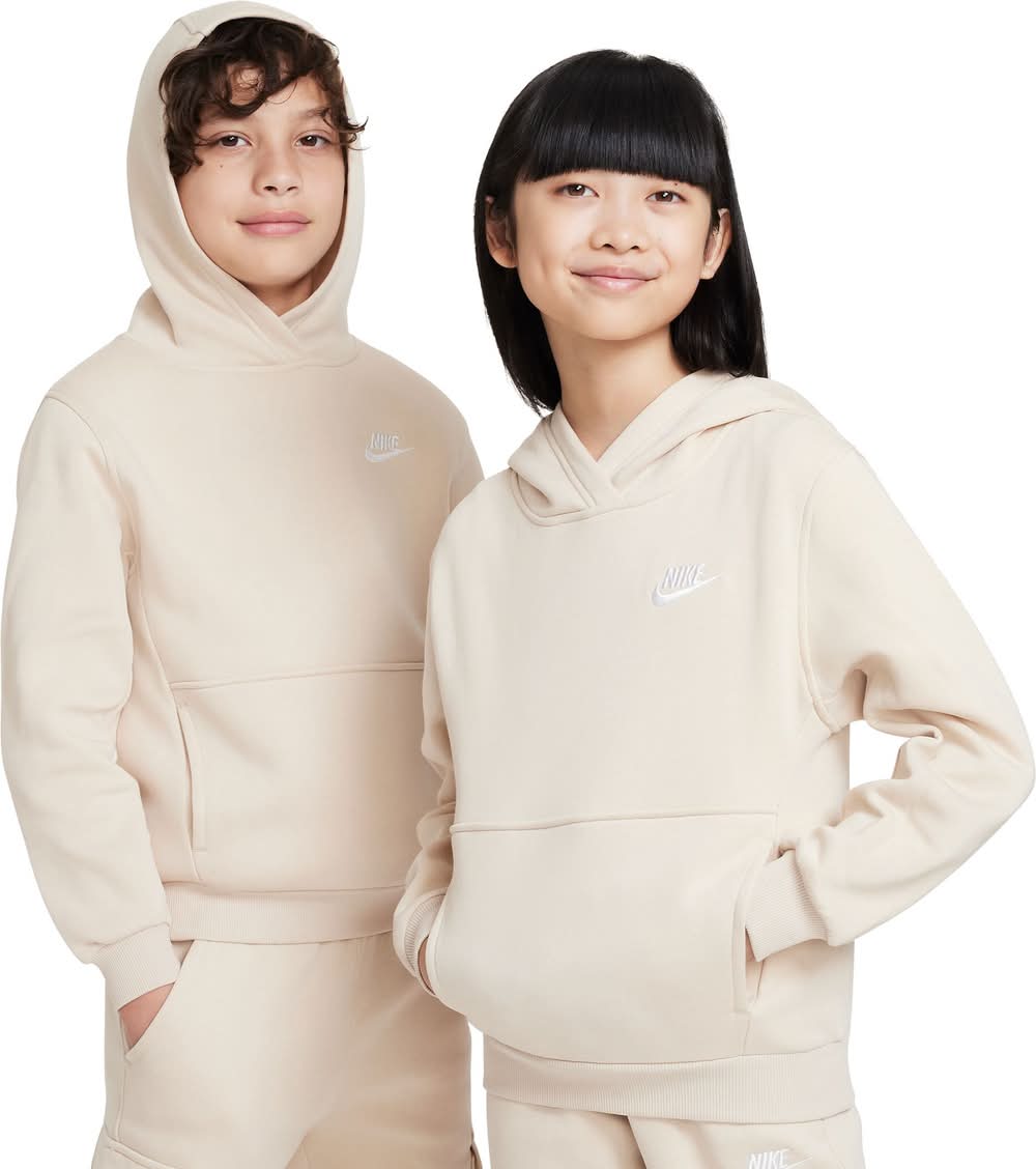 Nike All Kids Fit Sportswear Club Fleece Hoodie (Sanddrift, XL)