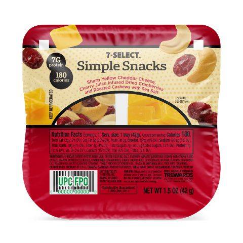 7-Select Simple Snack Sharp Cheddar Cashew Cranberry