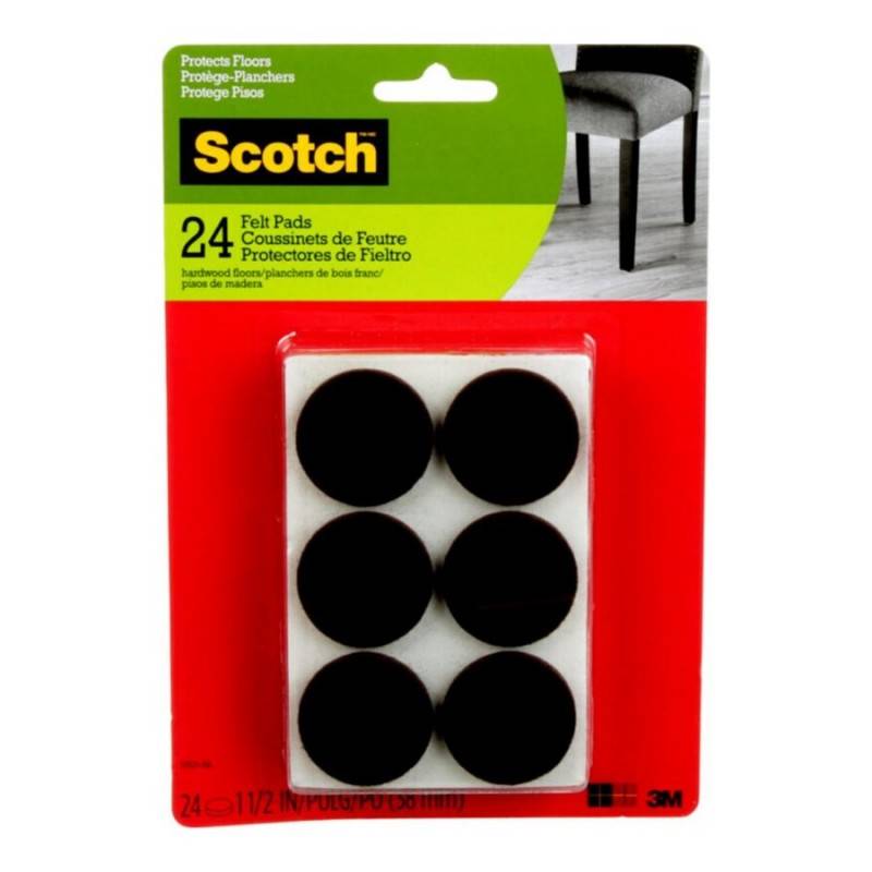 Scotch Felt Pads, Brown (24 ct)