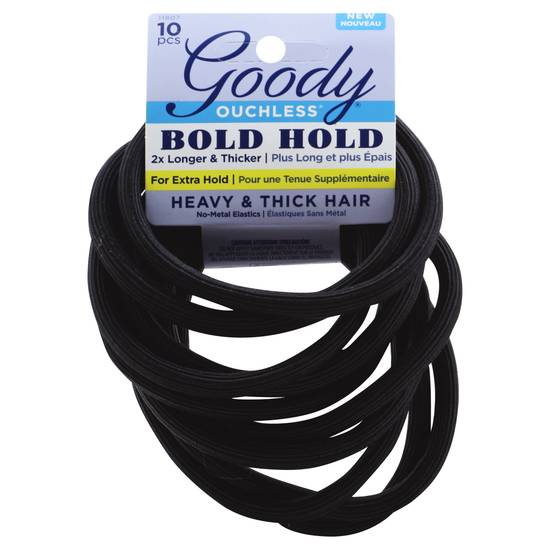 Goody Ouchless Elastics Extra Large 4 Inch Black Hair Bands (10 ct)