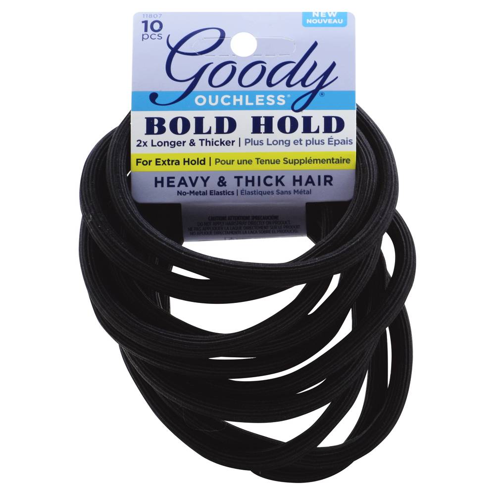 Goody Ouchless Elastics Extra Large 4 Inch Black Hair Bands (1.1 oz)