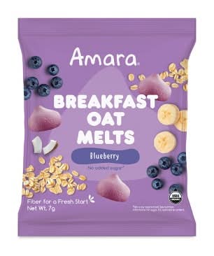 Amara Organic Breakfast Oat Melts Baby Snack, Blueberry (7 g)