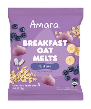 Amara Organic Breakfast Oat Melts Baby Snack, Blueberry (7 g)