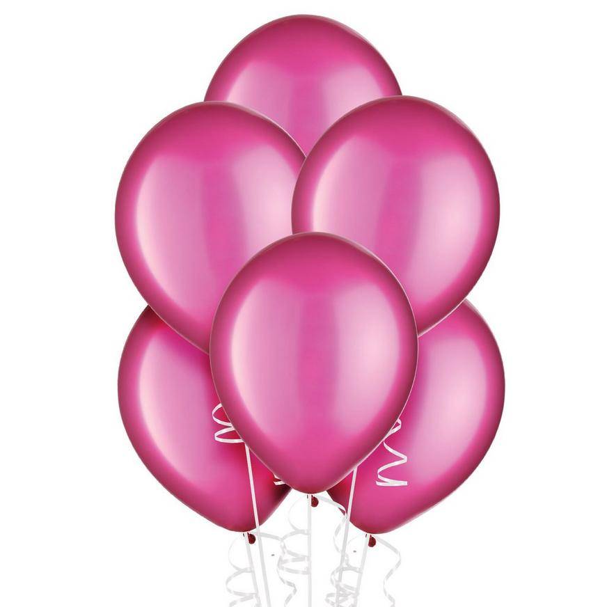 Amscan Uninflated Globos De Latex Pearl Balloons (bright pink)