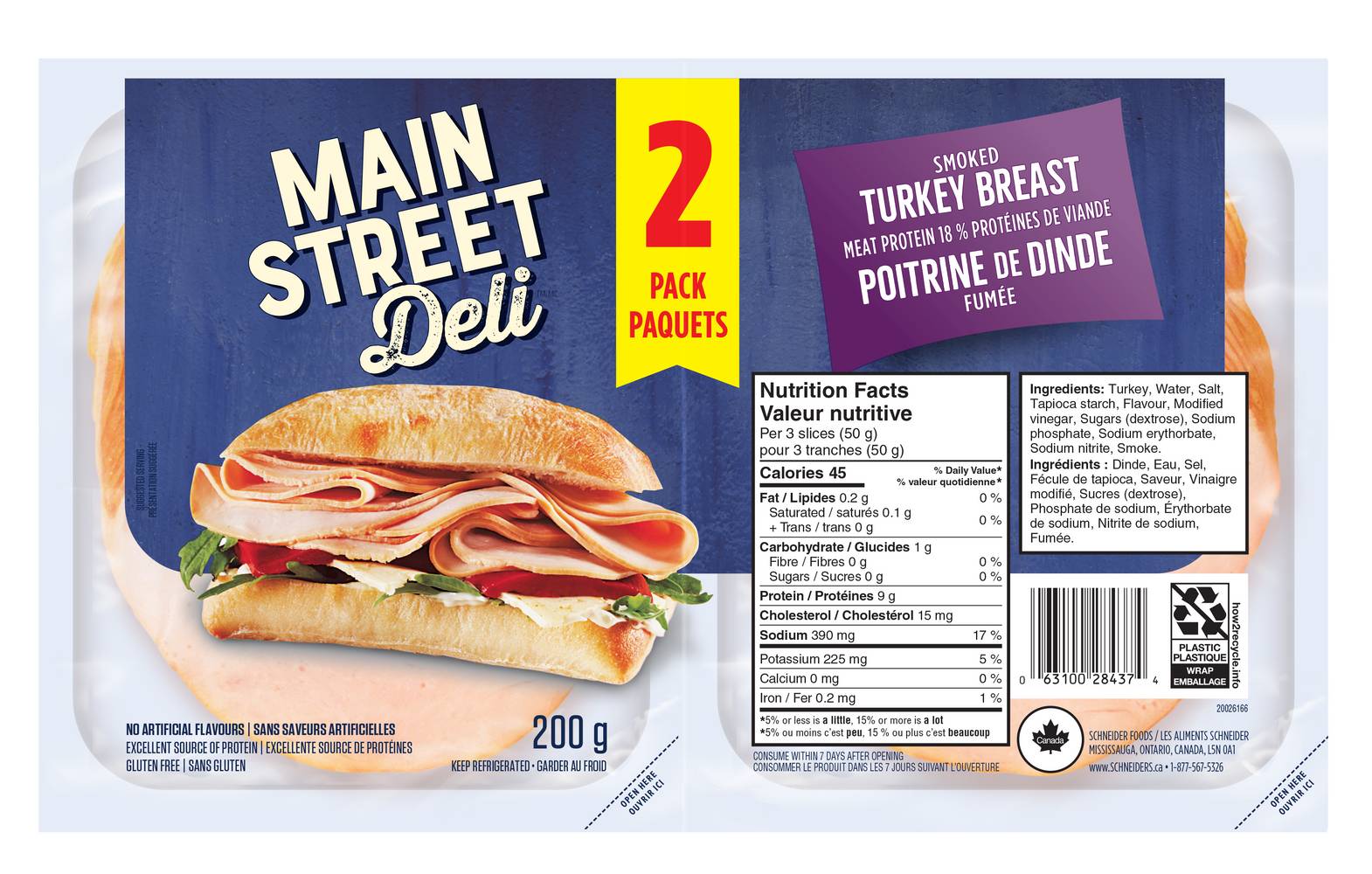 Main Street Deli Smoked Turkey Breast (200 g, 2 ct)