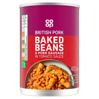 Co Op Baked Beans & Pork Sausages in Tomato Sauce 405g