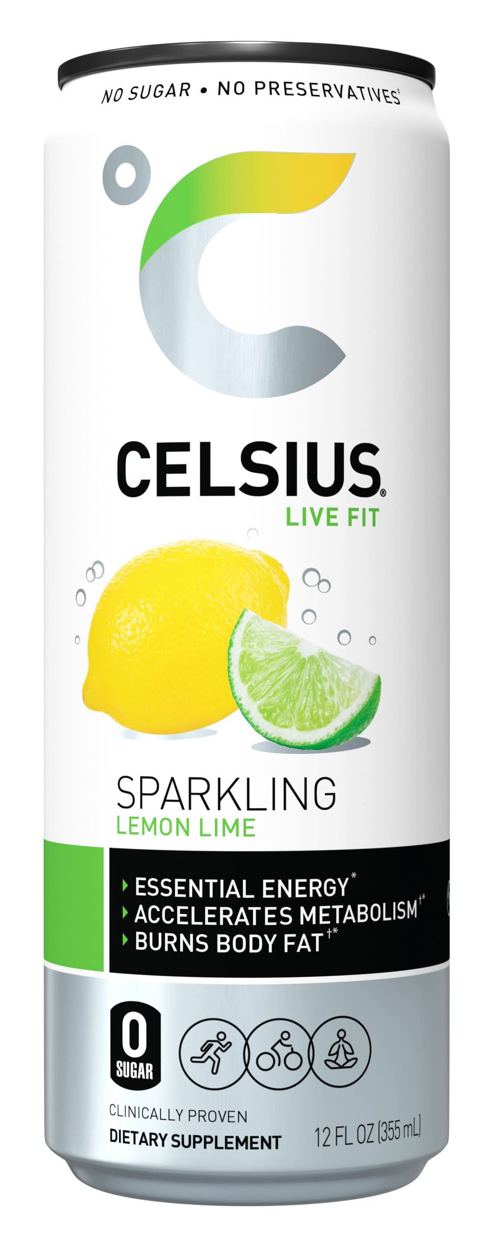 Celsius Sparkling Energy Drink, Lemon Lime (12 fl oz)
