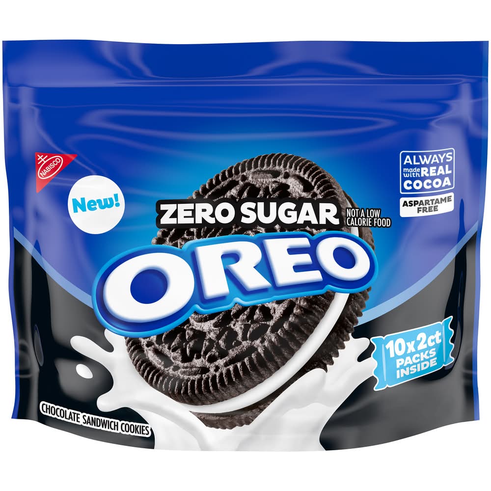 Oreo Zero Sugar Chocolate Sandwich Cookies (0.8 oz, 20 ct)