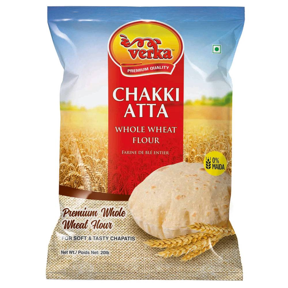 Verka Chakki Atta Whole Wheat Flour, 20 Lb