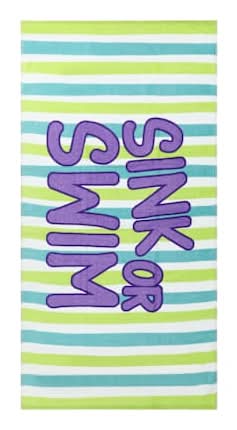 Printed Beach Towels Sink or Swim