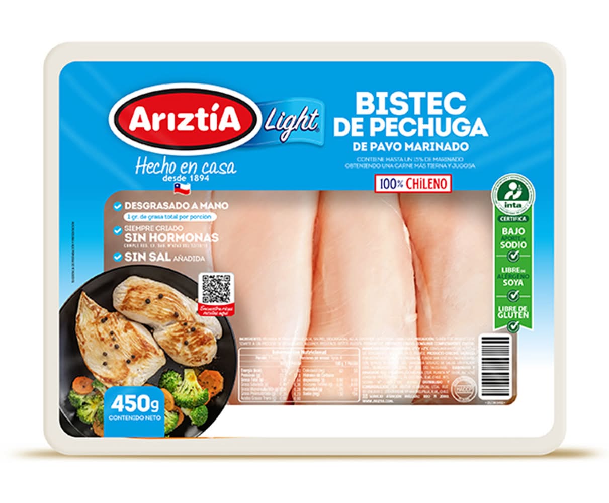 Ariztía bistec pechuga pavo light