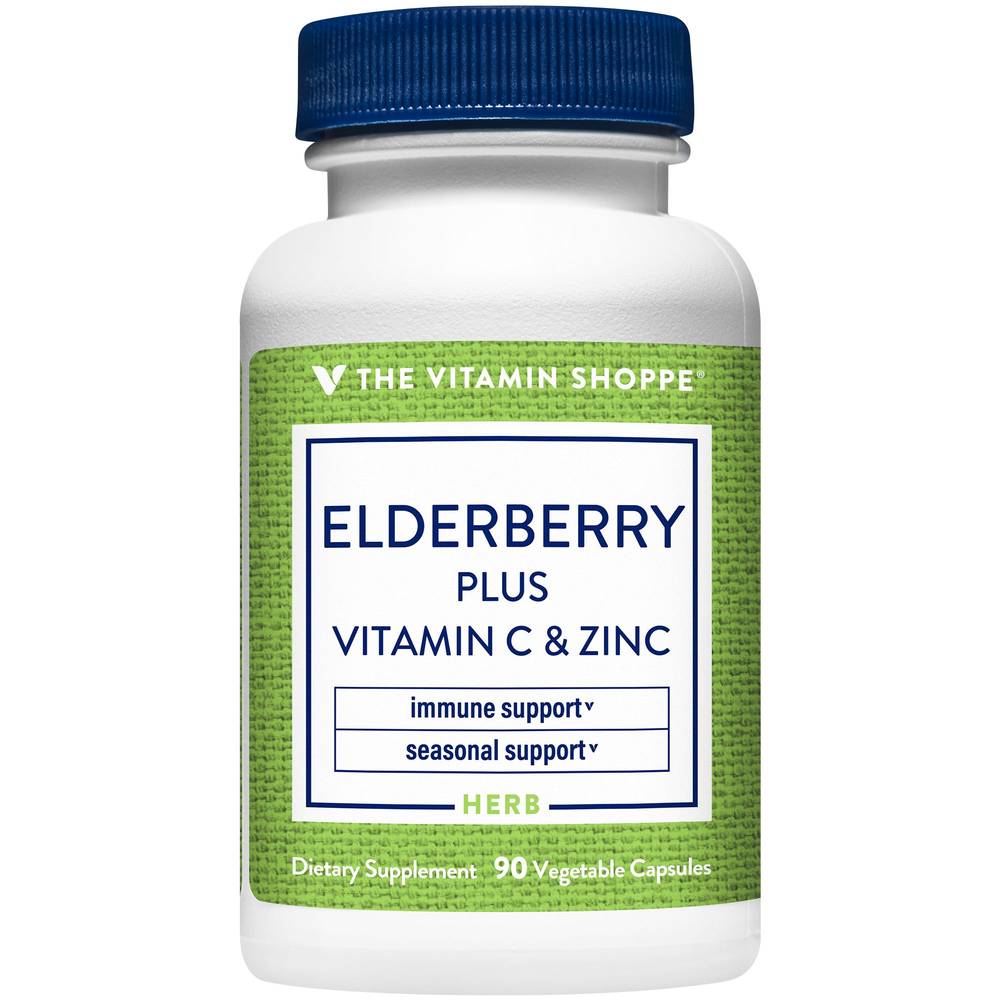 Elderberry Plus Vitamin C And Zinc - Immune & Seasonal Support (90 Capsules)