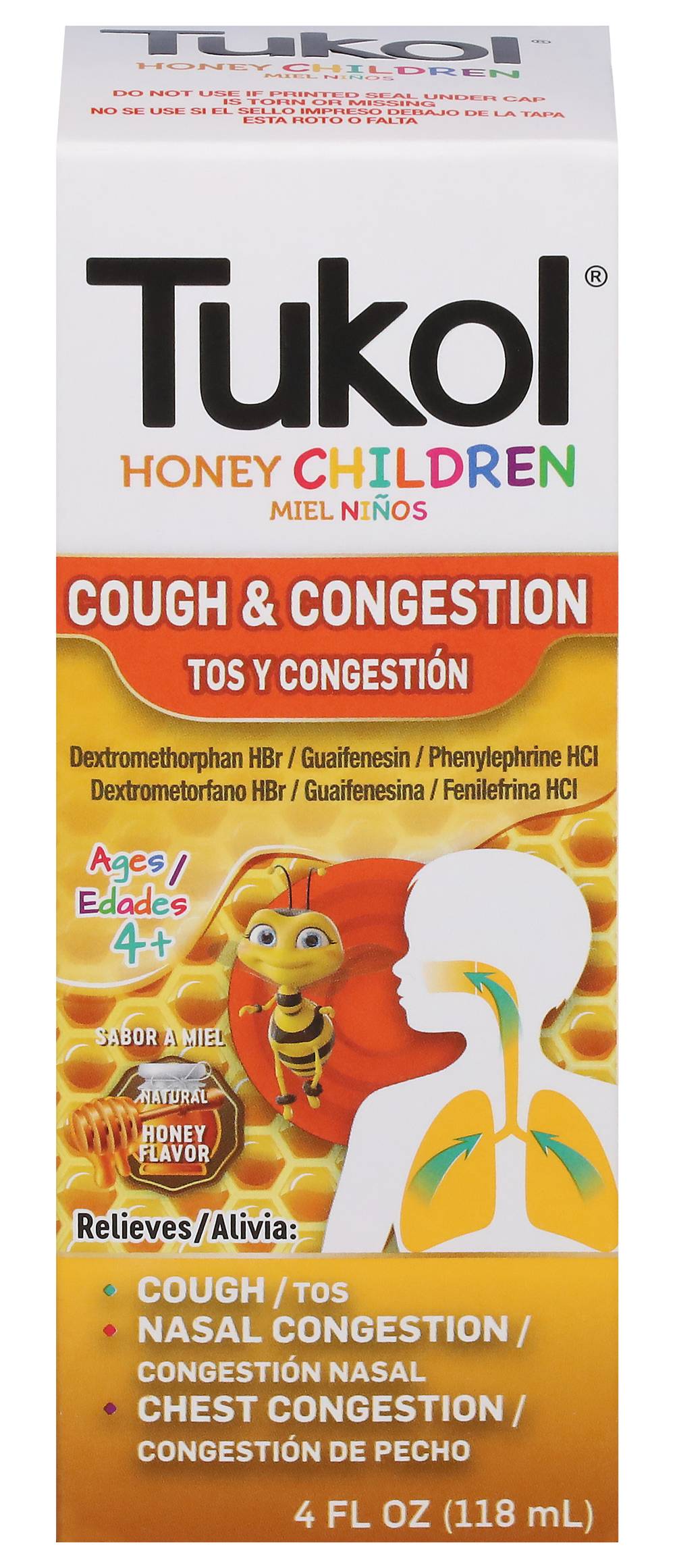 Tukol 4+ Ages Honey Children Cough & Congestion (4 fl oz)
