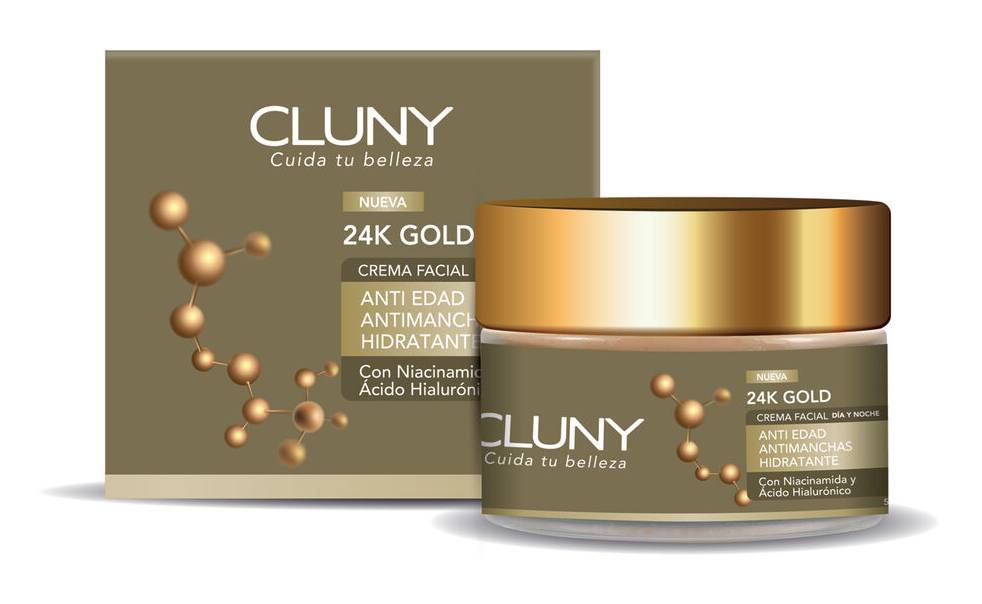 Cluny Crema Hidratante 24k Gold Día Antiedad 50ml