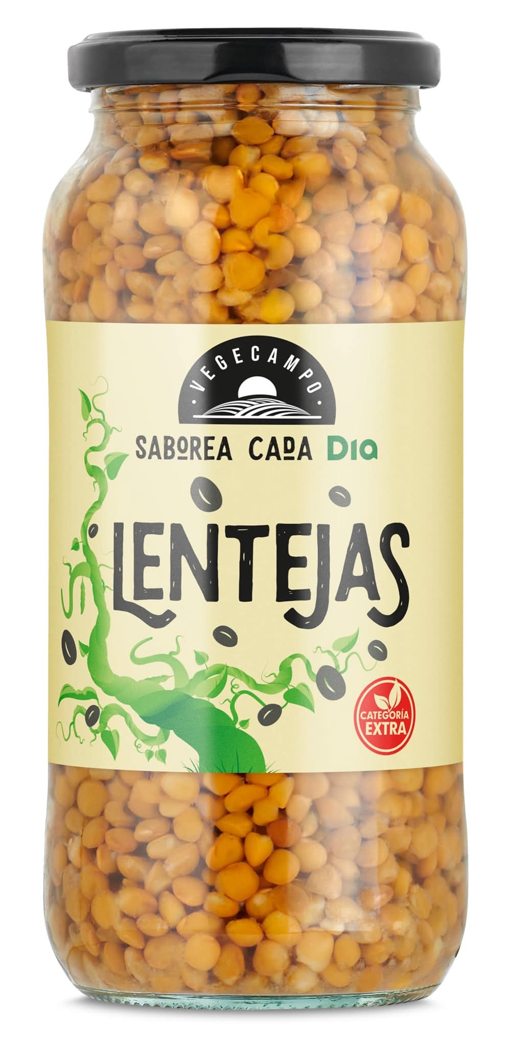Lentejas Cocidas Vegecampo De Dia Frasco 400 G