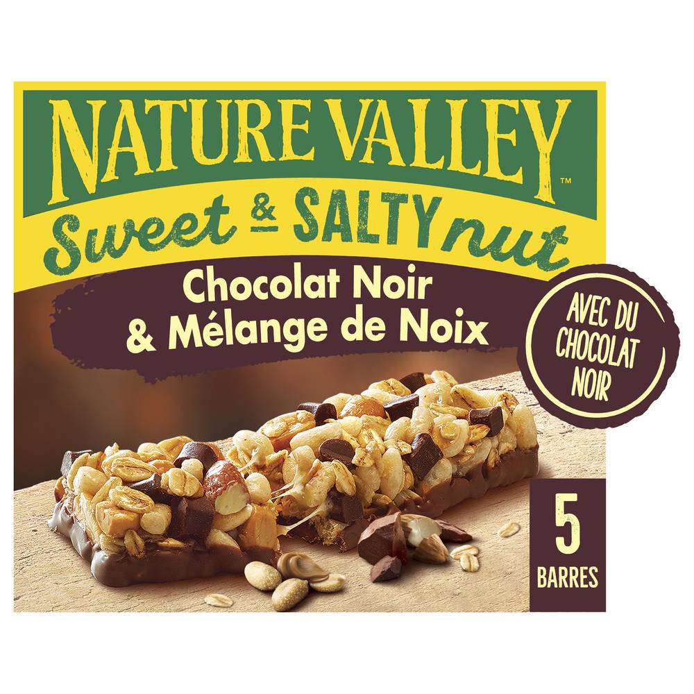 Nature Valley - Barres céréales sweet & salty nut chocolat & noix (5 pièces)