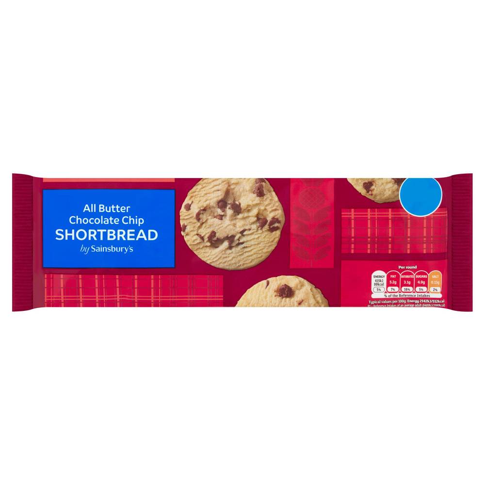Sainsbury's All Butter Chocolate Chip Shortbread Biscuits 175g