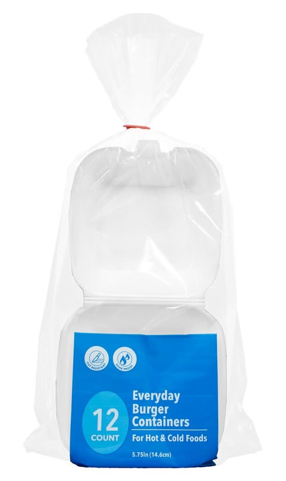 Everyday Burger Containers, 12-pc Pack.
