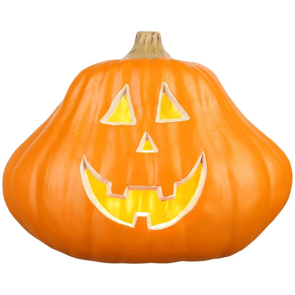 Haunted Living 14-in Lighted Orange Jack-o-Lantern Pumpkin Decoration | 551564