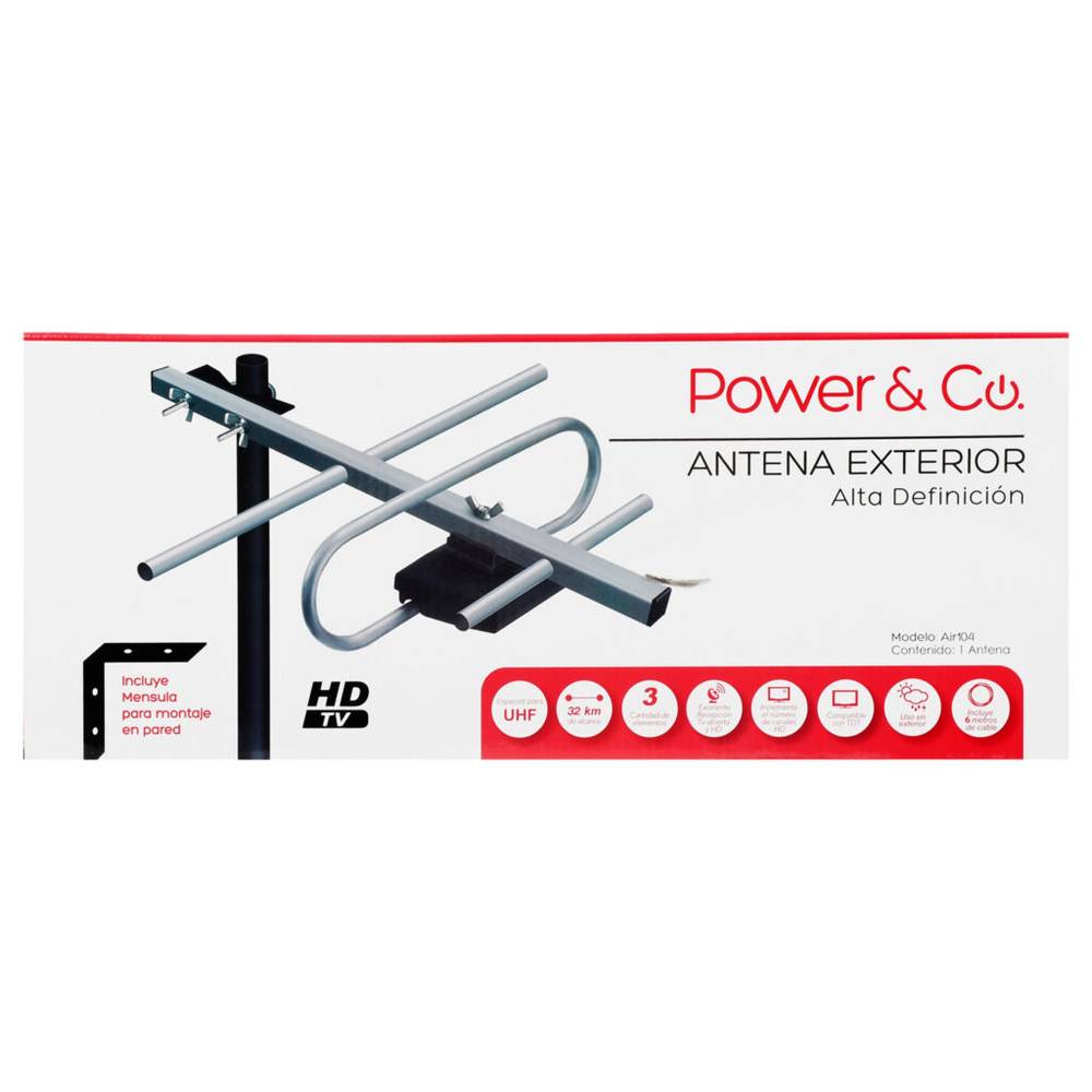Power & co antena hdtv exterior air-104 (1 pieza)