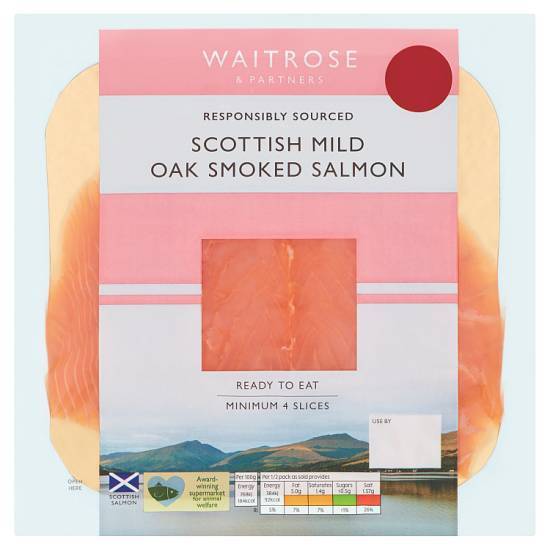 Waitrose & Partners Scottish Mild Oak Smoked Salmon (100g)