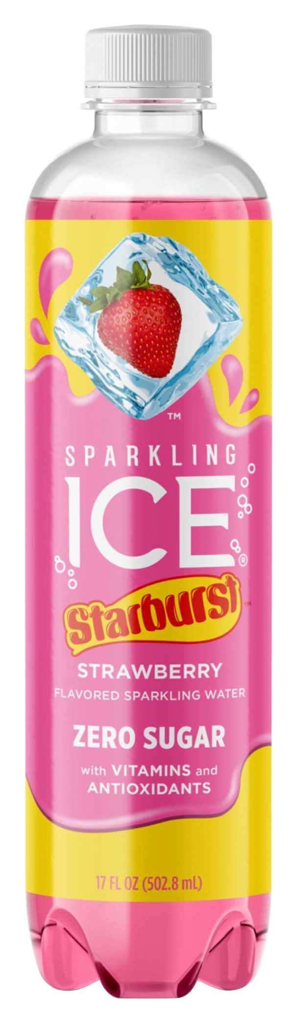 Sparkling Ice Spiked Starburst Zero Sugar Water, Strawberry (17 fl oz)
