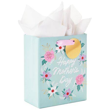 Hallmark Mother's Day Gift Bag With Tissue Paper (Floral Wreath on Green) Small - 1.0 ea