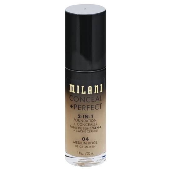 Milani Conceal + Perfect Medium Beige 04 2-in-1 Foundation + Concealer