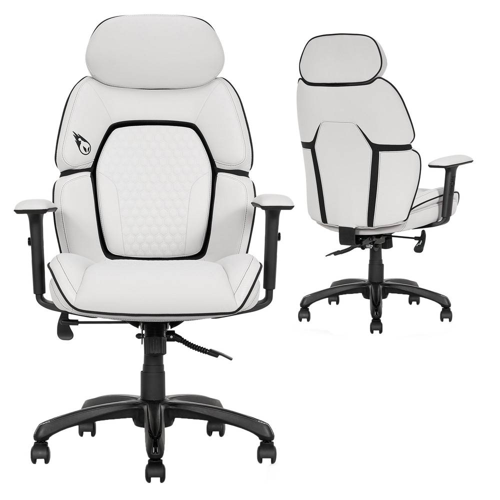 DPS Centurion Gaming Office Chair with Adjustable Headrest, White or Black