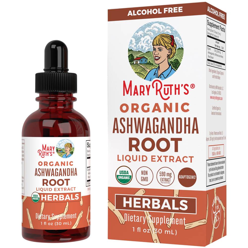 Organic Ashwagandha Root Liquid Extract - 590 Mg - Alcohol Free (1 Fl. Oz.)