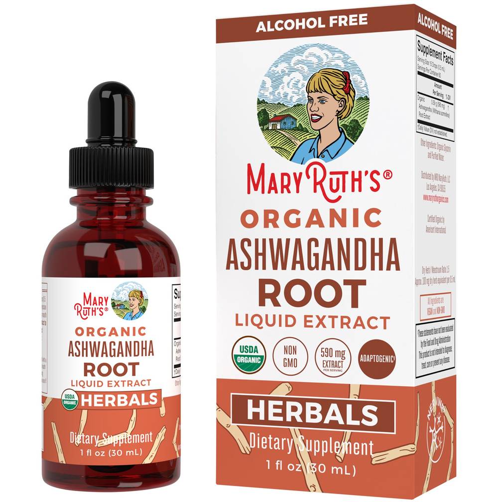 MaryRuth's Organic Ashwagandha Root Liquid Drops (1 fl oz)