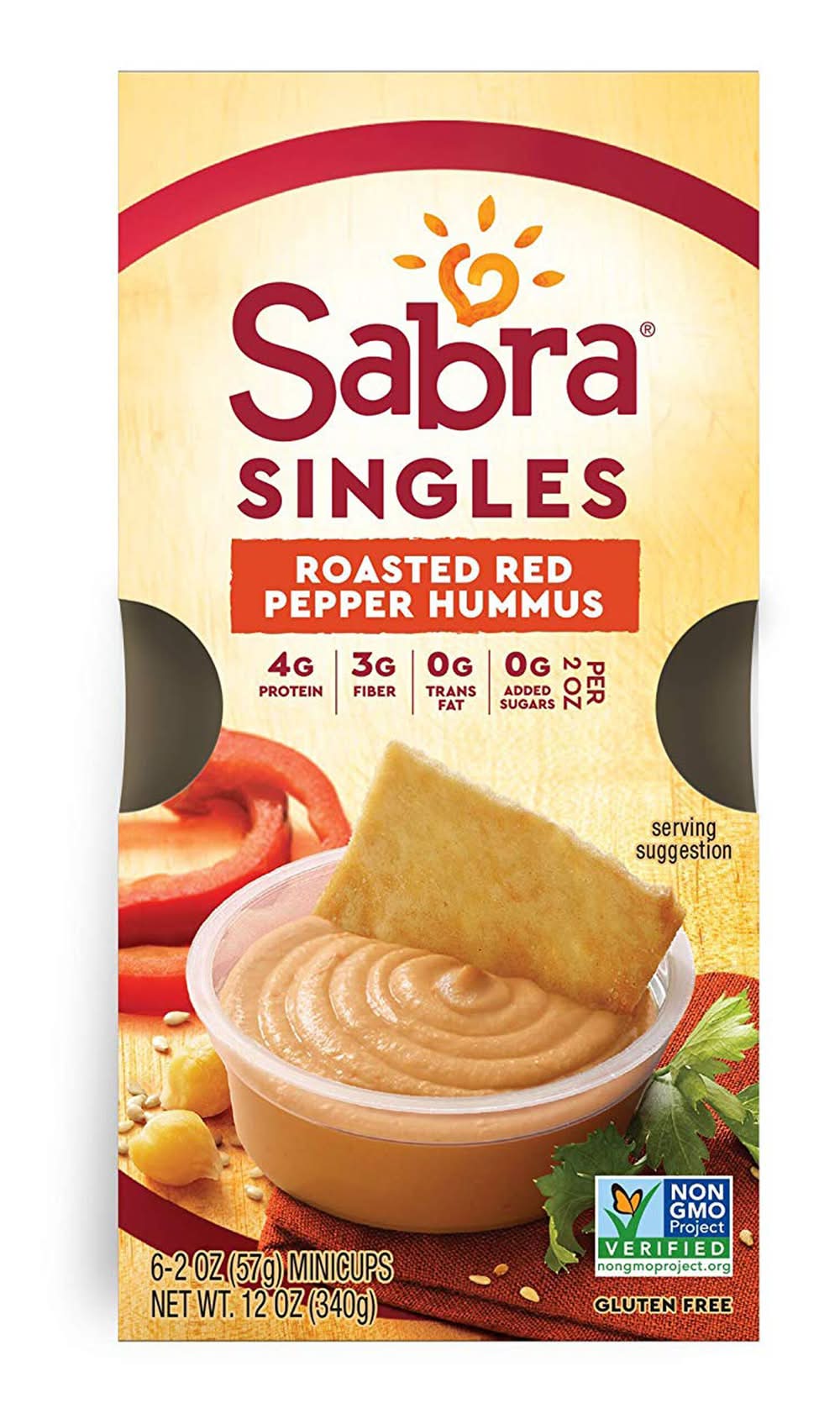 Sabra Roast Red Pepper Hummus Singles (12 oz)