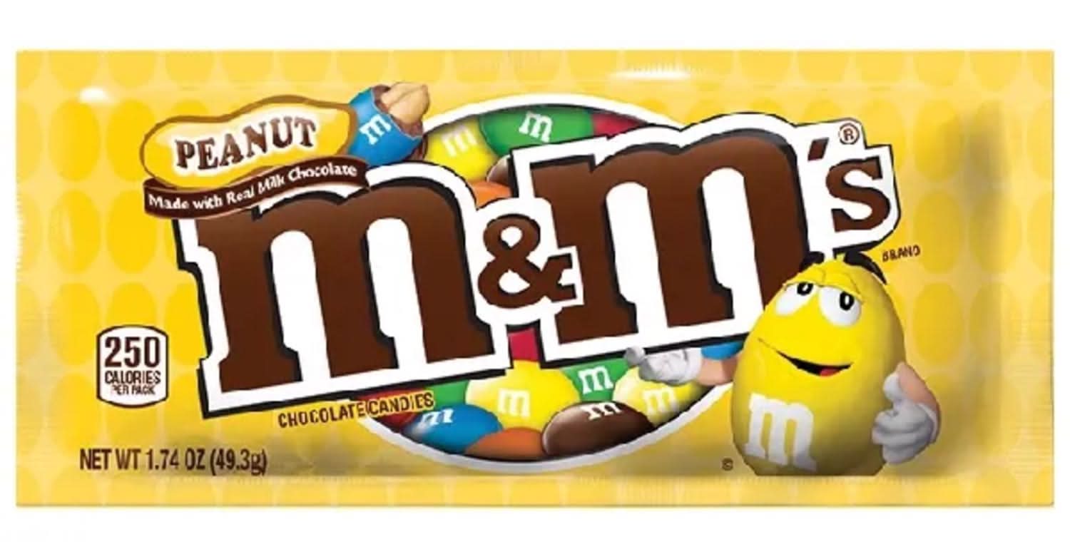 M&M'S Peanut Chocolate Candies 1.74 Oz