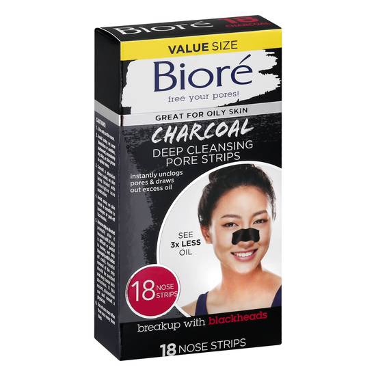 Bioré Deep Cleansing Charcoal Pore Strip (18 ct)