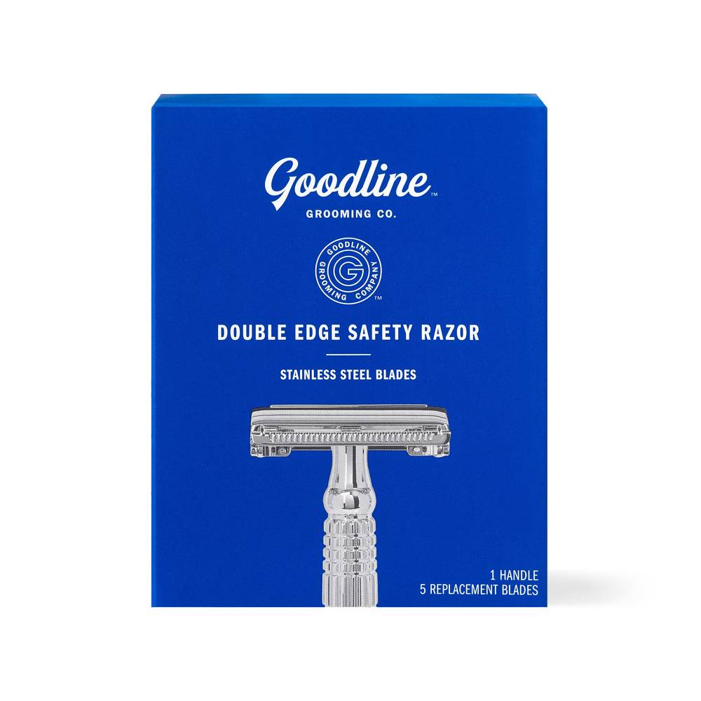 Goodline Grooming Co. Mens Double Edge Safety Razor Handle With 5 Blades pack