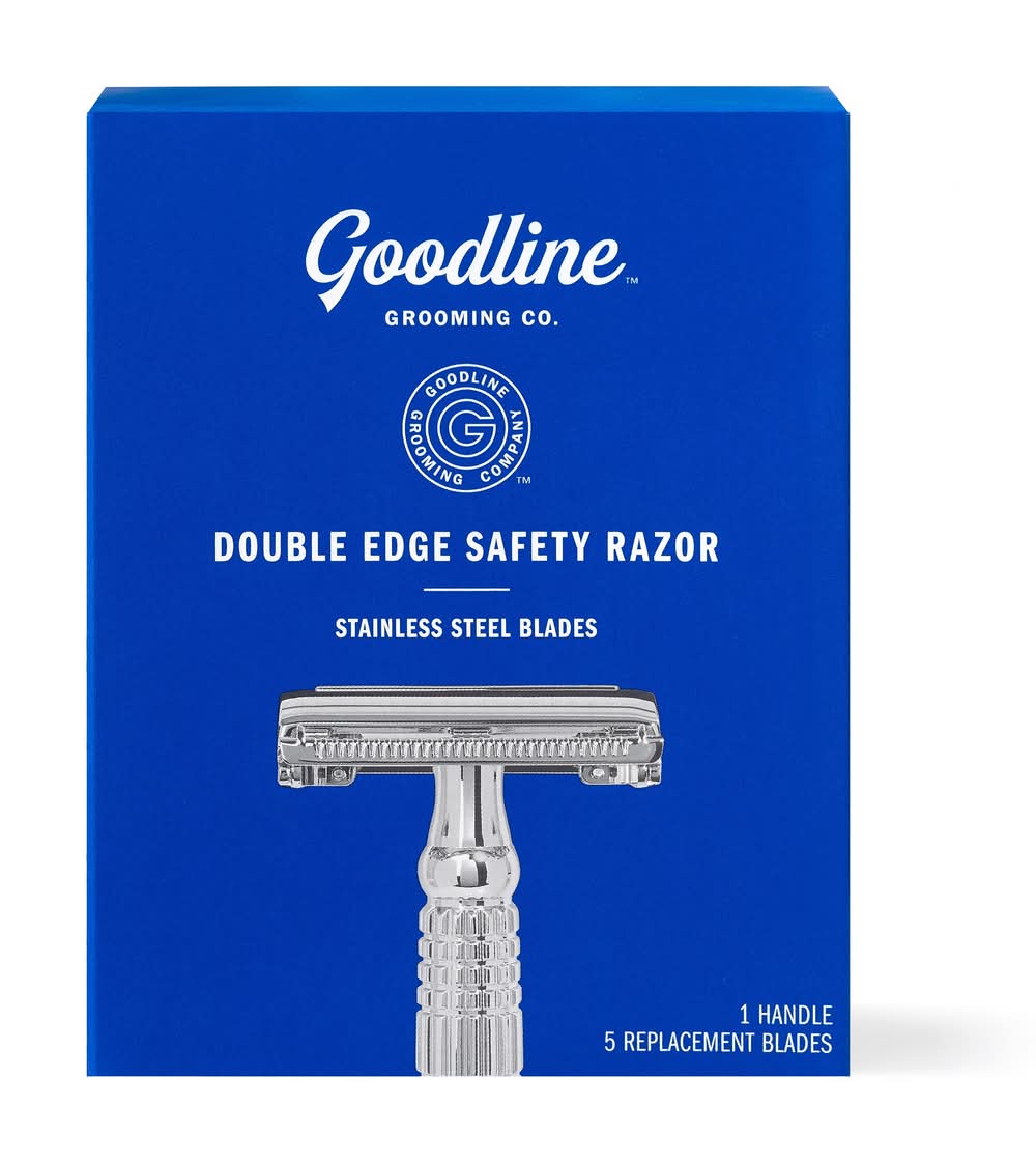 Goodline Grooming Co. Mens Double Edge Safety Razor Handle With 5 Blades pack
