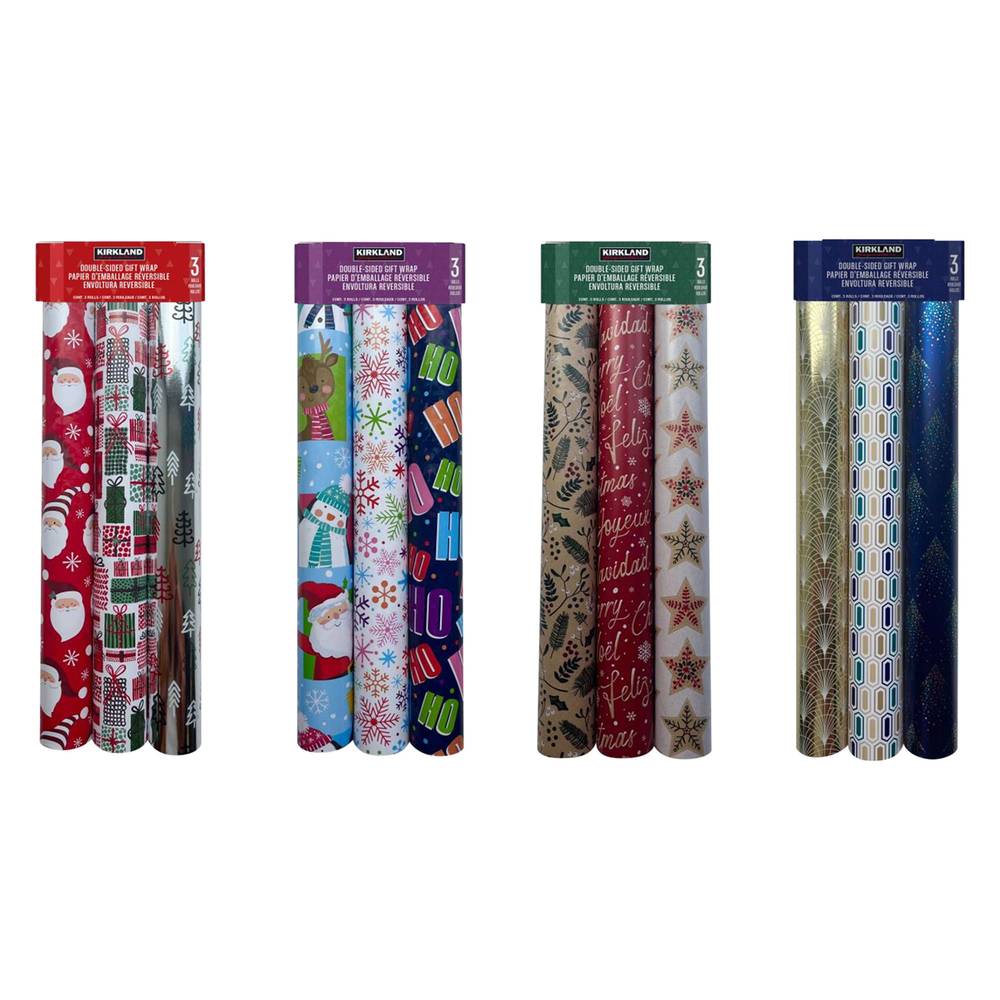 Kirkland Signature Double Sided Wrapping Paper, 3-pack