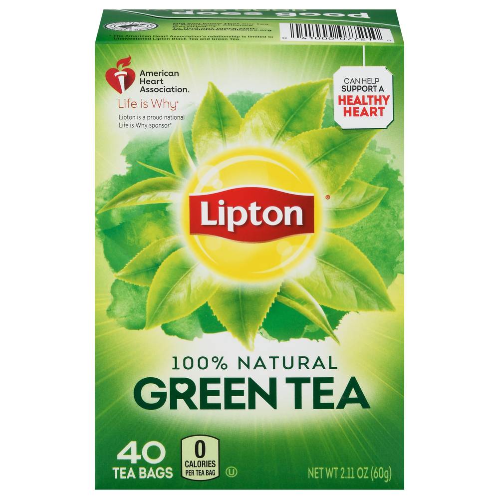 Lipton 100% Natural Tea Bags, Green (2.11 oz, 40 ct)