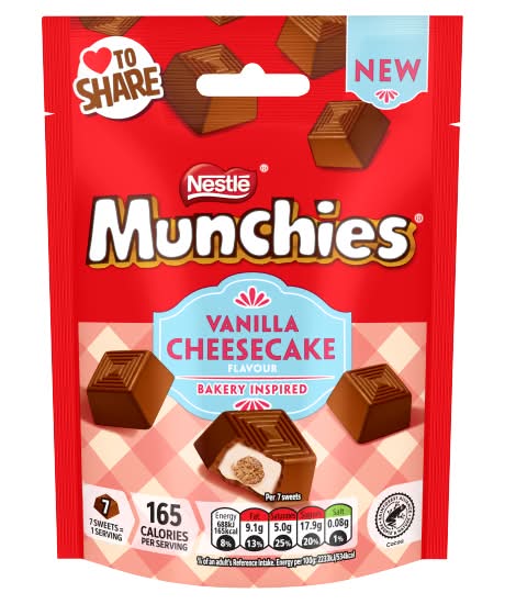 Munchies Vanilla Cheesecake, Chocolate Sharing Bag (97g)