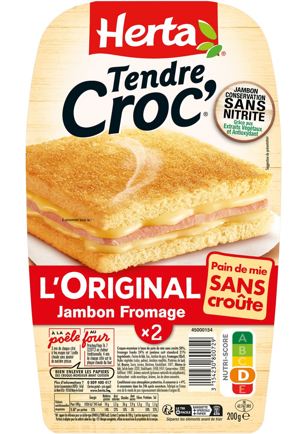 Herta - Tendre croc' l'original jambon fromage (2)