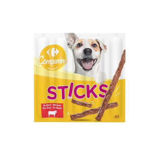 Carrefour Companino - Sticks pour chiens au bœuf (5 pièces)