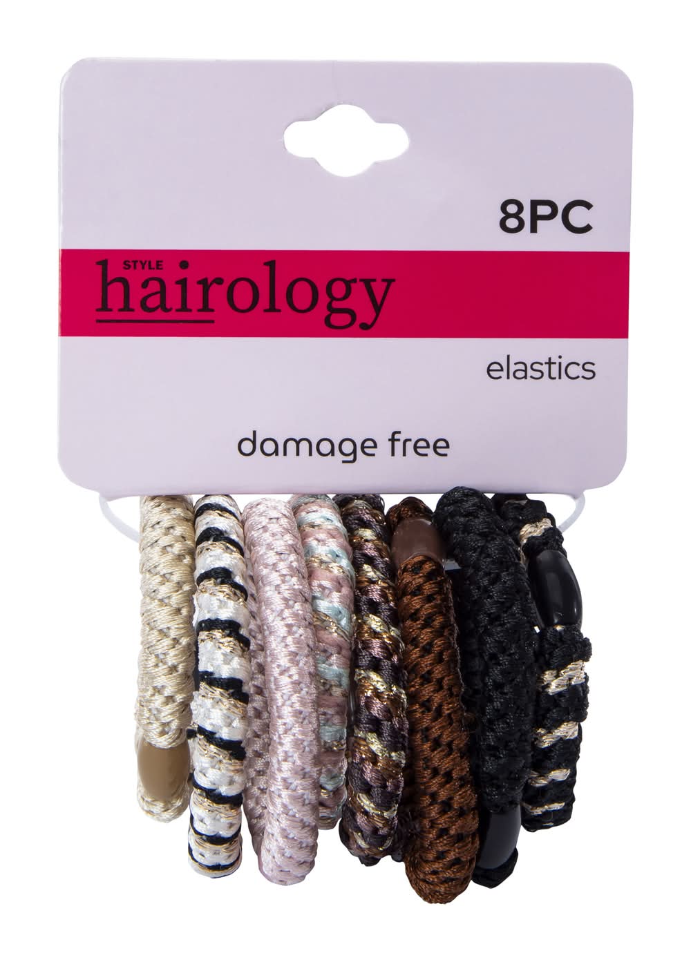 Damage-Free Elastics 8-Count Pink