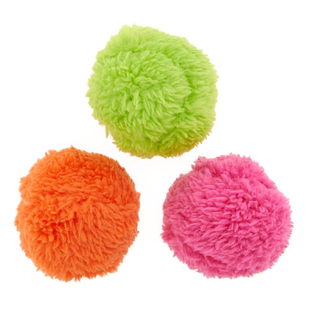 Whisker City® Fluff Balls Cat Toys - 3 Pack (Color: Multi Color)