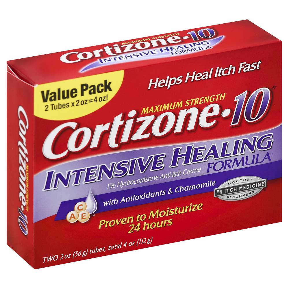 Cortizone-10 Maximum Strength Intensive Healing Formula Anti-Itch Creme Value pack (4 oz)