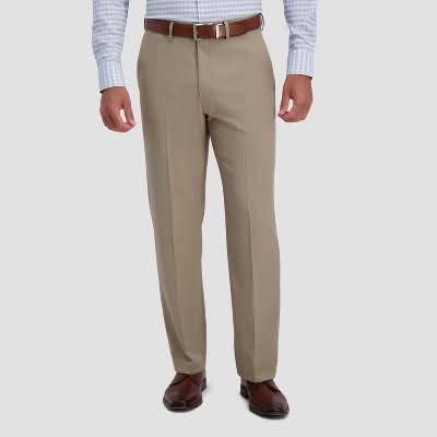 Haggar H26 Stretch Dress Pants, Men, 42-30, Khaki